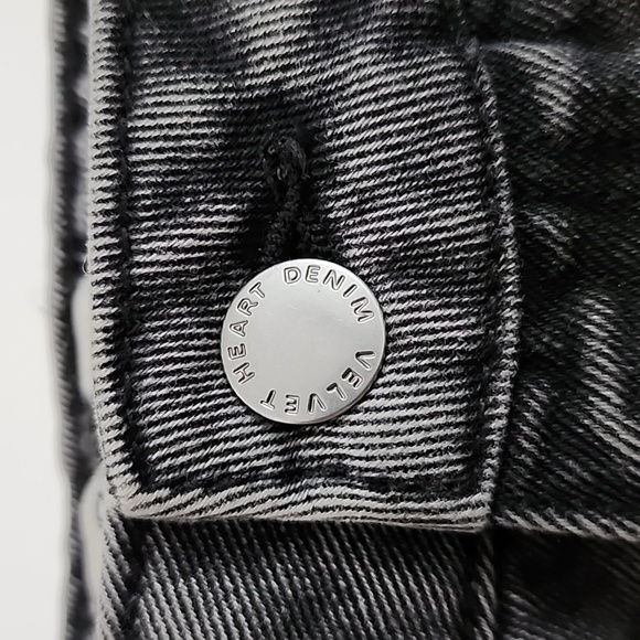 Velvet Heart Women's Effie Denim Midi Skirt Stretch Front Split Frayed Hem Sz 26 - Picture 5 of 16